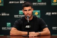 Carlos Alcaraz during the BNP Paribas Open in Indian Wells, California. (Photo by Getty Images)
